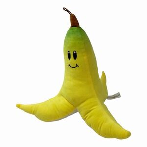 Mario Kart Banana Peel Plush Stuffed Toy Nintendo Yellow 11"